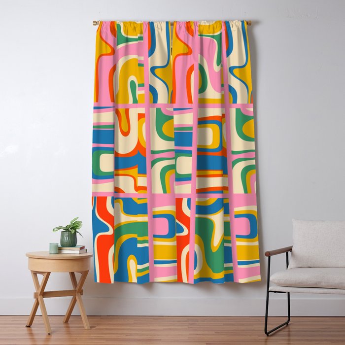 Street Art Colorful Retro Contemporary Abstract Pattern Window Curtain Gallery Image 5