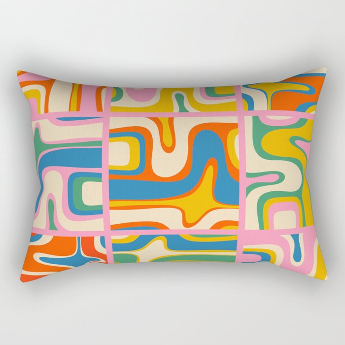 Street Art Colorful Retro Contemporary Abstract Pattern Rectangular Pillow Gallery Image 2