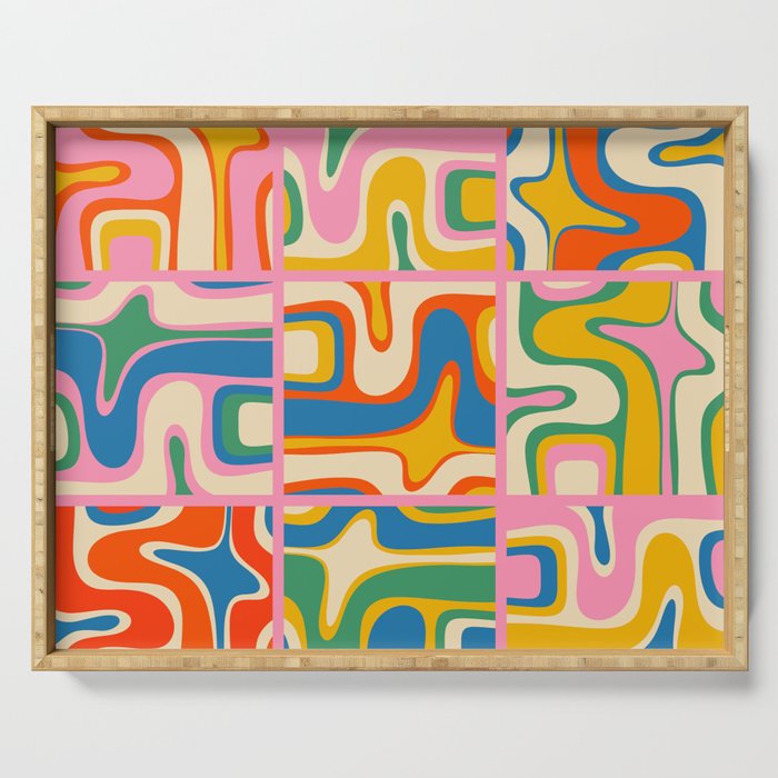 Street Art Colorful Retro Contemporary Abstract Pattern Serving Tray Gallery Image 1