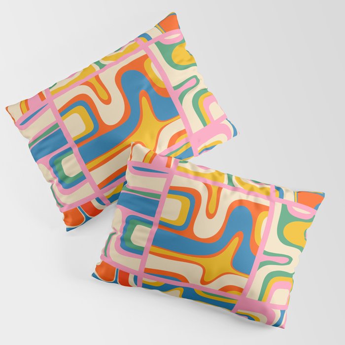 Street Art Colorful Retro Contemporary Abstract Pattern Pillow Sham Gallery Image 3