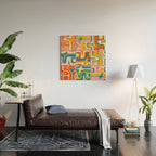 Street Art Colorful Retro Contemporary Abstract Pattern Wood Wall Art Gallery Image 2