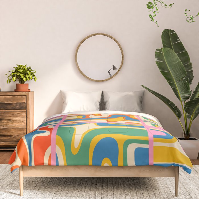 Street Art Colorful Retro Contemporary Abstract Pattern Comforter Gallery Image 3