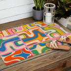 Street Art Colorful Retro Contemporary Abstract Pattern Outdoor Rug Gallery Image 2