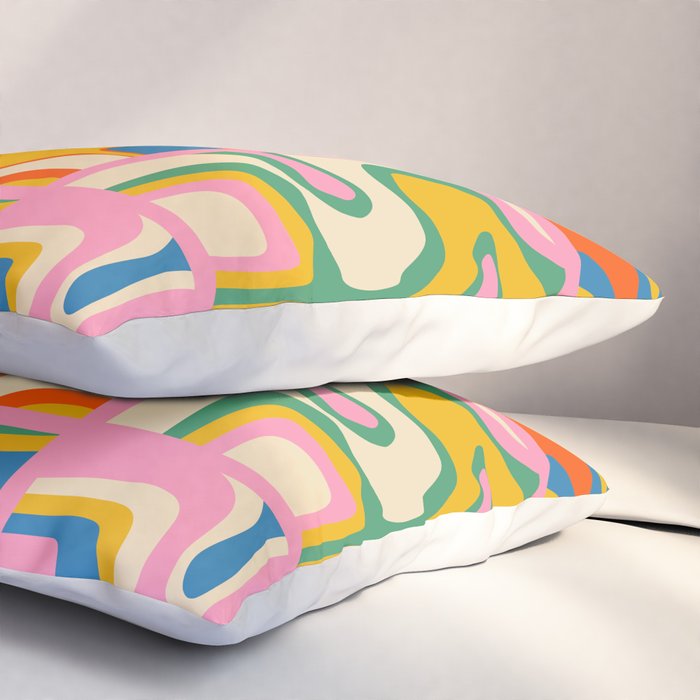 Street Art Colorful Retro Contemporary Abstract Pattern Pillow Sham Gallery Image 3