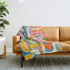 Street Art Colorful Retro Contemporary Abstract Pattern Throw Blanket Gallery Image 1