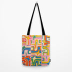 Street Art Colorful Retro Contemporary Abstract Pattern Tote Bag Gallery Image 2