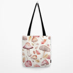 Fall Autumn Leaves and Mushroom Watercolor All Over Tote Bag Gallery Image 2