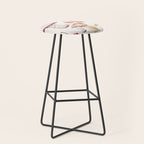 Fall Autumn Leaves and Mushroom Watercolor All Over Stool Gallery Image 1