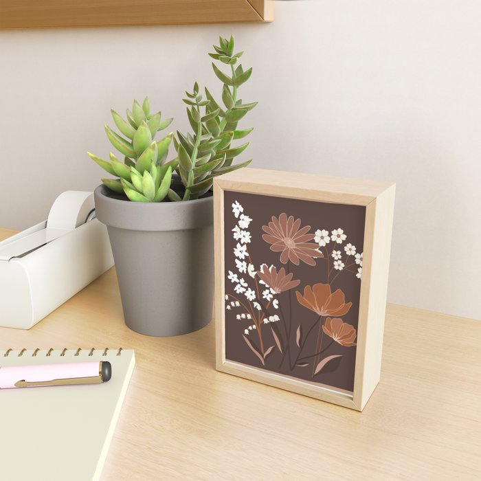 Floral Mocha 1 Mini Art Print Gallery Image 2