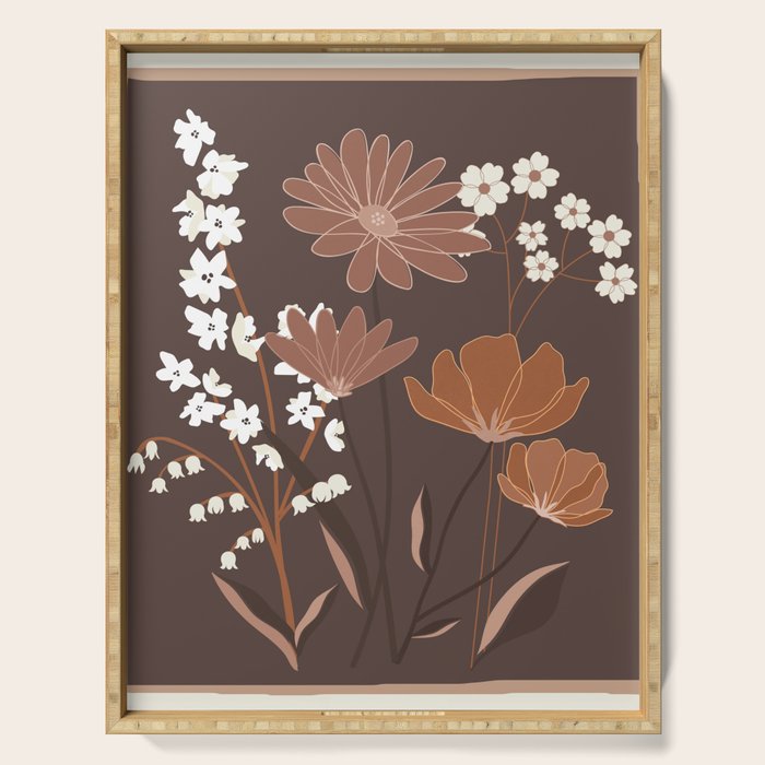 Floral Mocha 1 Serving Tray Gallery Image 1