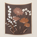 Floral Mocha 1 Wall Tapestry Gallery Image 4