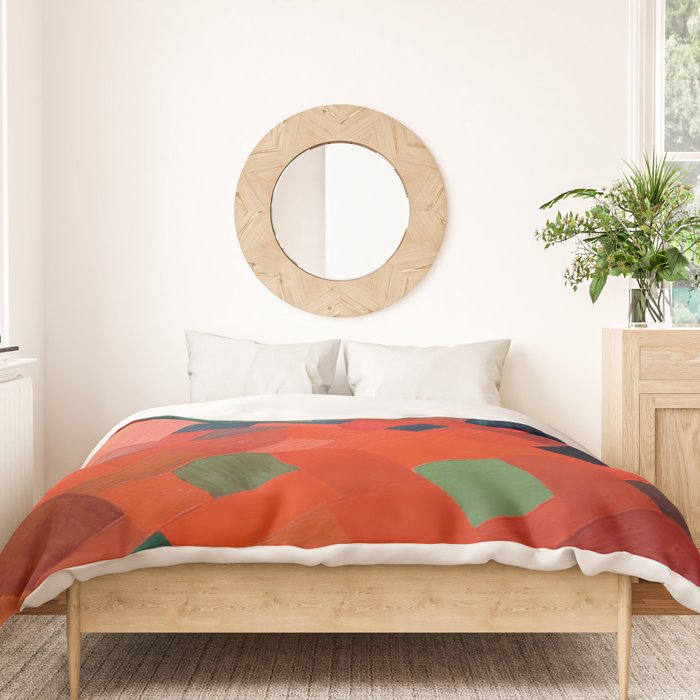 Grün-Rot Otto Freundlich 1939 Abstract Art Mid Century Modern Geometric Colorful Shapes Hard Edge Duvet Cover Gallery Image 3