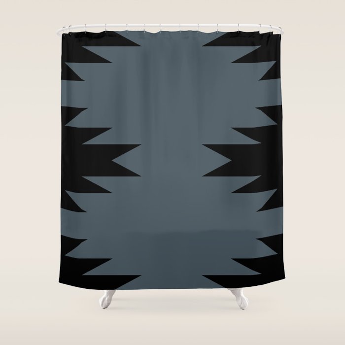 Geometric Southwestern Minimalism - Neutral Blue Shower Curtain Gallery Image 1
