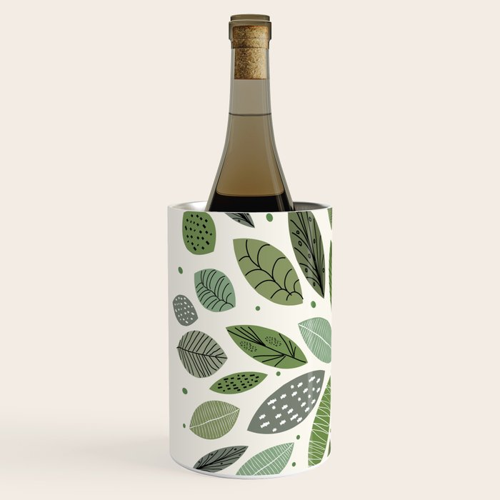 Mid-Century Green Leaves Wine Chiller Gallery Image 2