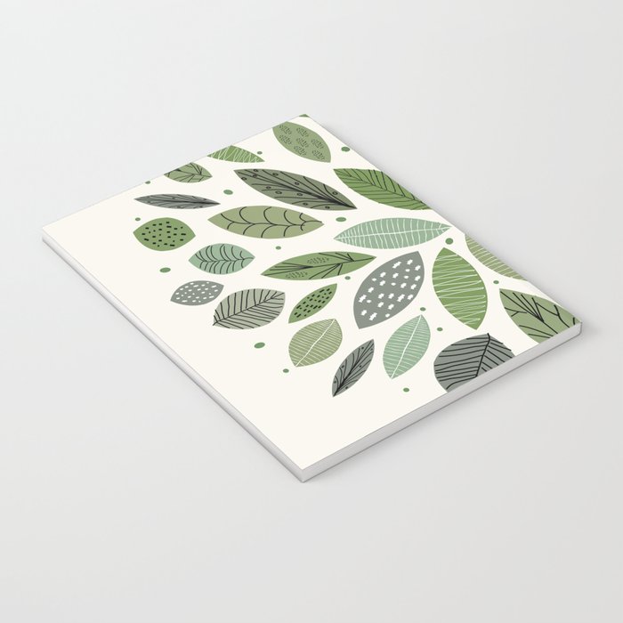 Mid-Century Green Leaves Notebook Gallery Image 3