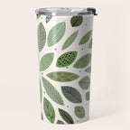Mid-Century Green Leaves Travel Mug Gallery Image 2