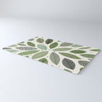 Mid-Century Green Leaves Rug Gallery Image 3