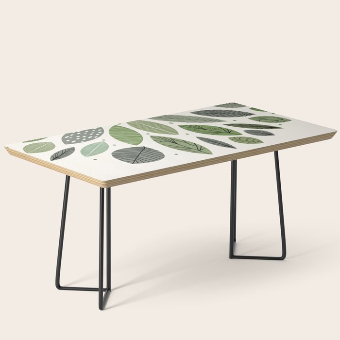 Mid-Century Green Leaves Coffee Table Gallery Image 1