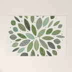 Mid-Century Green Leaves Welcome Mat Gallery Image 1