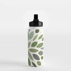 Mid-Century Green Leaves Water Bottle Gallery Image 2
