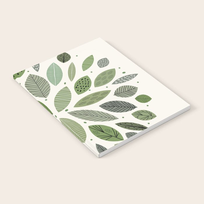 Mid-Century Green Leaves Notebook Gallery Image 2