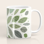 Mid-Century Green Leaves Coffee Mug Gallery Image 1
