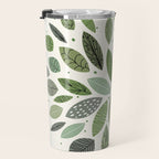 Mid-Century Green Leaves Travel Mug Gallery Image 3