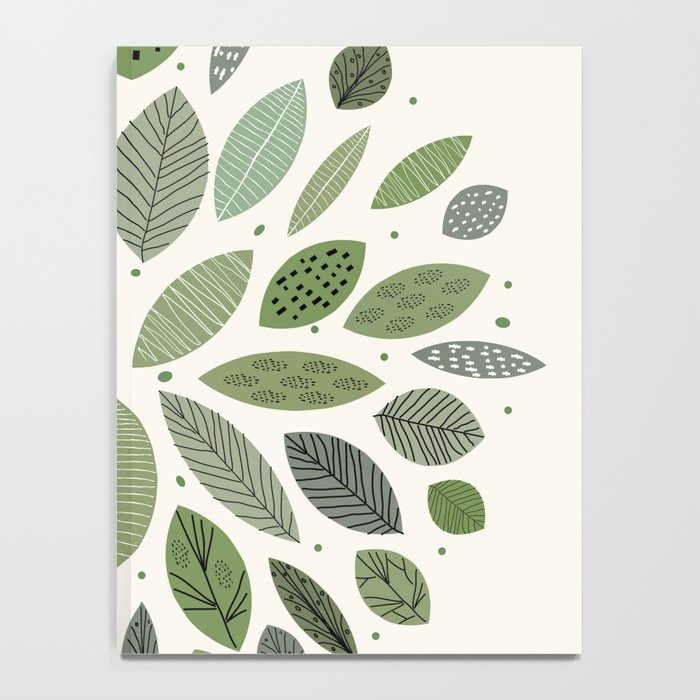 Mid-Century Green Leaves Notebook Gallery Image 4