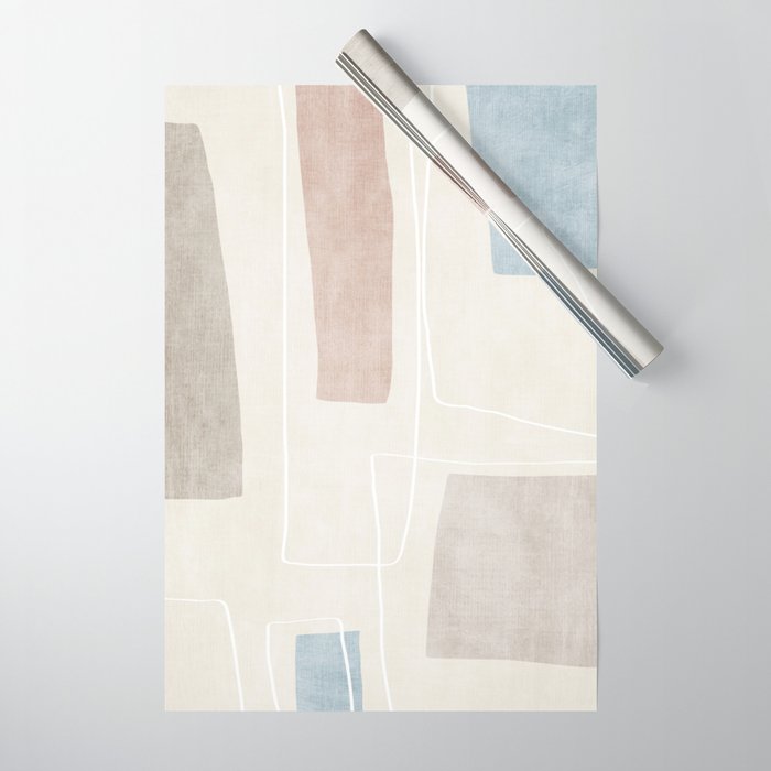 Minimalist Neutral Abstract Artwork Wrapping Paper Gallery Image 1