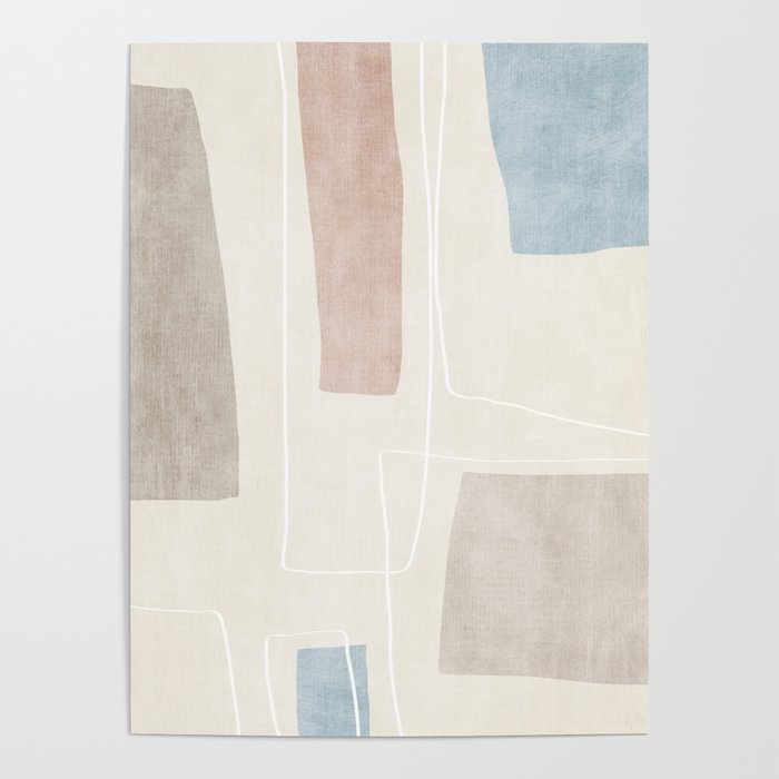 Minimalist Neutral Abstract Artwork Poster Gallery Image 1