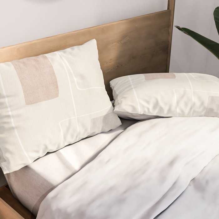 Minimalist Neutral Abstract Artwork Pillow Sham Gallery Image 2