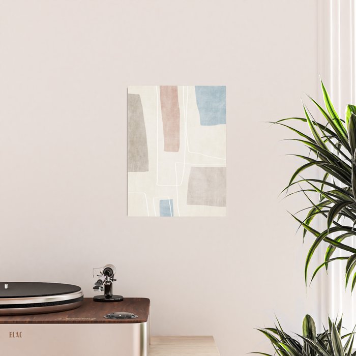 Minimalist Neutral Abstract Artwork Poster Gallery Image 2