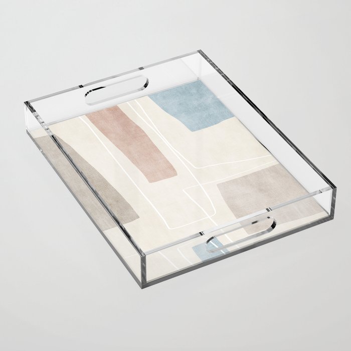 Minimalist Neutral Abstract Artwork Acrylic Tray Gallery Image 1
