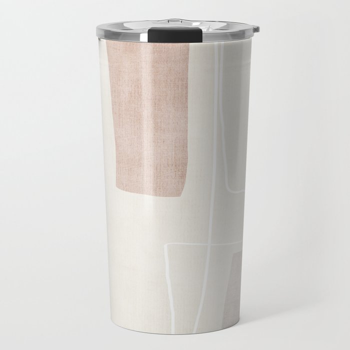 Minimalist Neutral Abstract Artwork Travel Mug Gallery Image 1