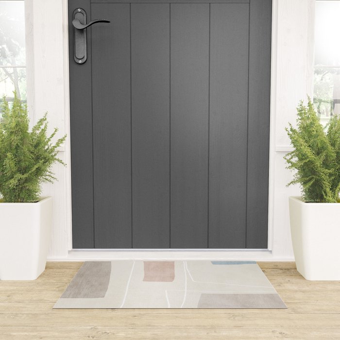 Minimalist Neutral Abstract Artwork Welcome Mat Gallery Image 3