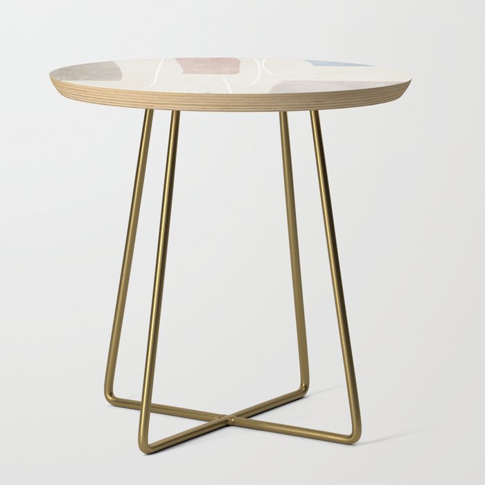 Minimalist Neutral Abstract Artwork Side Table Gallery Image 1