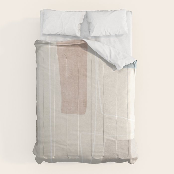 Minimalist Neutral Abstract Artwork Comforter Gallery Image 1