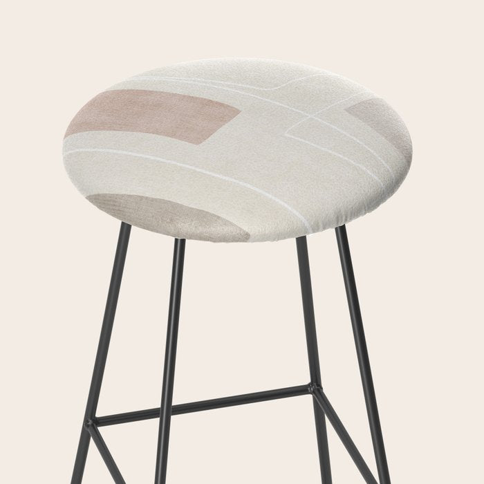 Minimalist Neutral Abstract Artwork Stool Gallery Image 2
