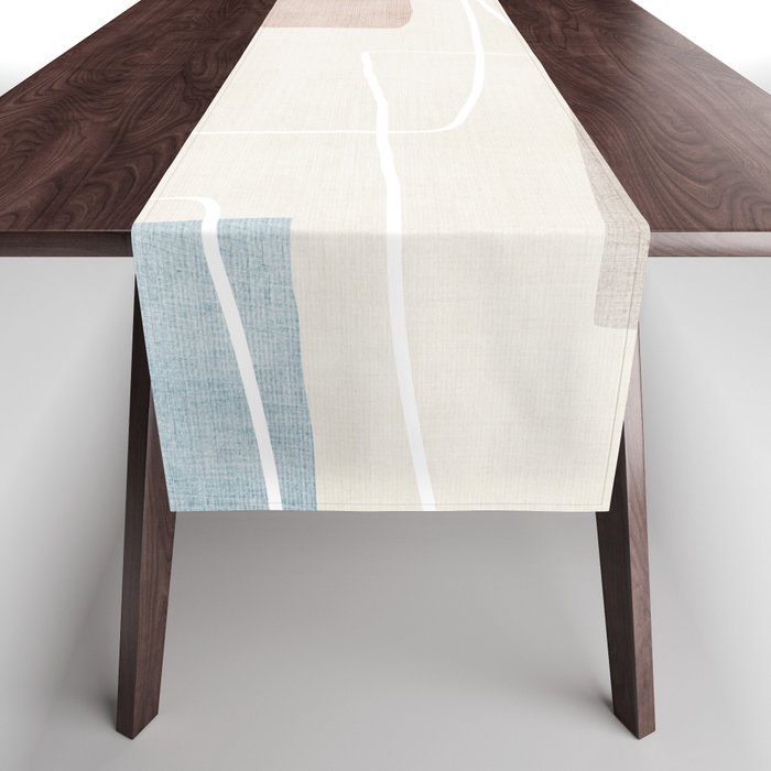 Minimalist Neutral Abstract Artwork Table Runner Gallery Image 1