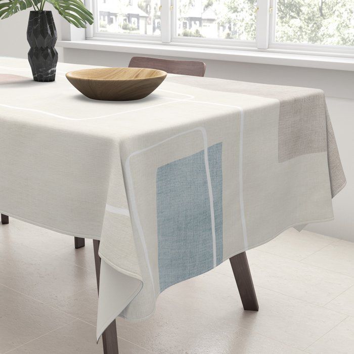 Minimalist Neutral Abstract Artwork Tablecloth Gallery Image 3
