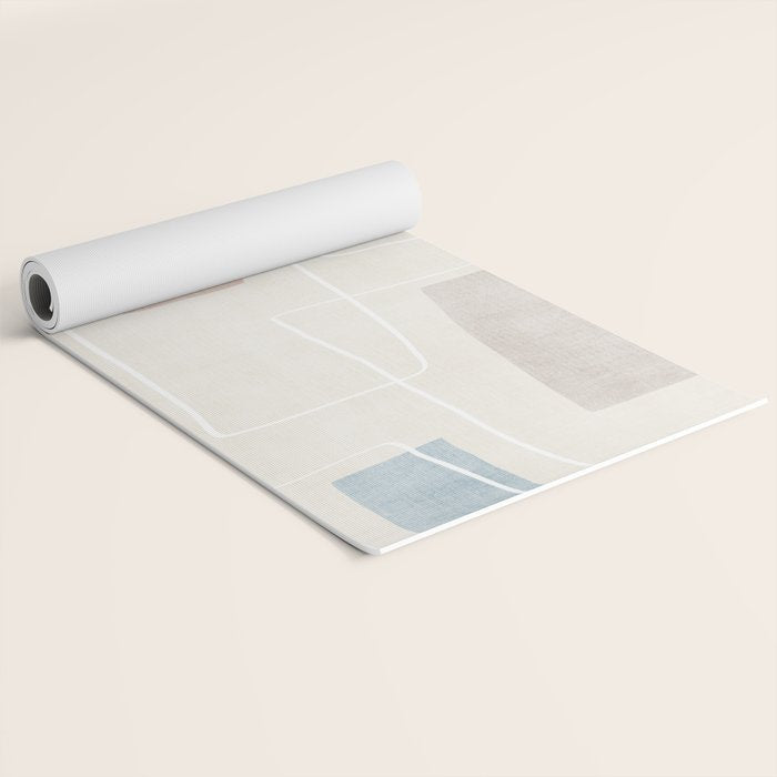 Minimalist Neutral Abstract Artwork Yoga Mat Gallery Image 2