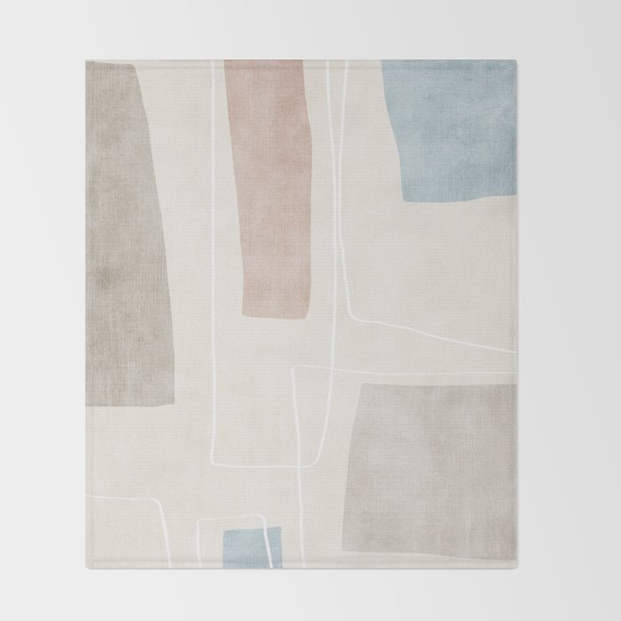 Minimalist Neutral Abstract Artwork Throw Blanket Gallery Image 2