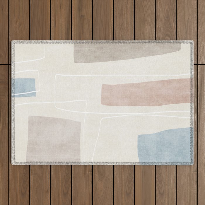Minimalist Neutral Abstract Artwork Outdoor Rug Gallery Image 1