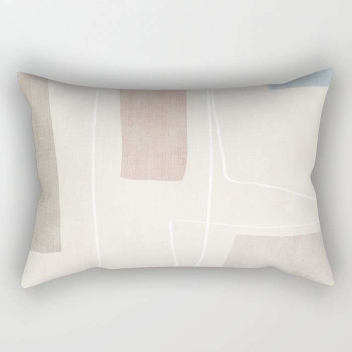 Minimalist Neutral Abstract Artwork Rectangular Pillow Gallery Image 1