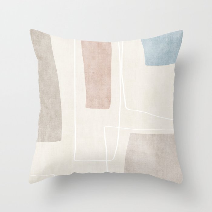 Minimalist Neutral Abstract Artwork Throw Pillow Gallery Image 1