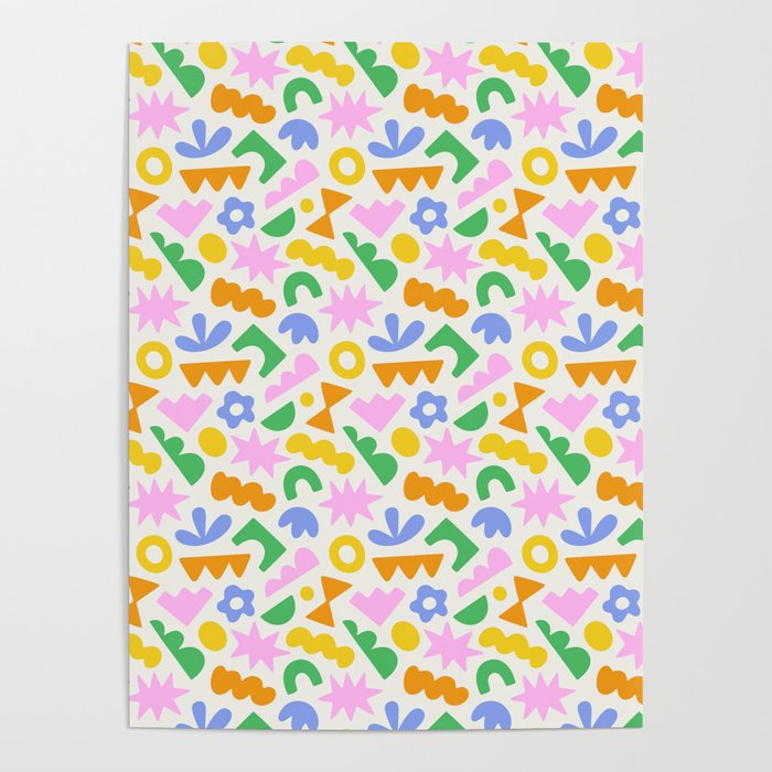 Colorful abstract organic shape patern Poster Gallery Image 4