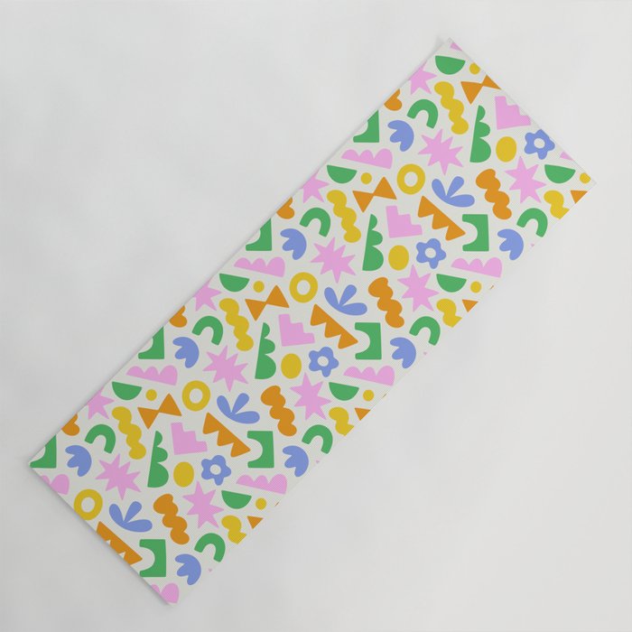 Colorful abstract organic shape patern Yoga Mat Gallery Image 1