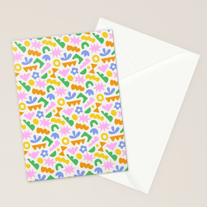 Colorful abstract organic shape patern Stationery Card Gallery Image 2