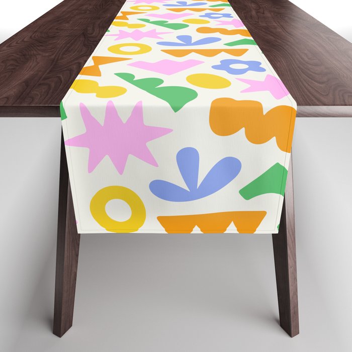 Colorful abstract organic shape patern Table Runner Gallery Image 1