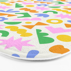 Colorful abstract organic shape patern Bath Mat Gallery Image 3